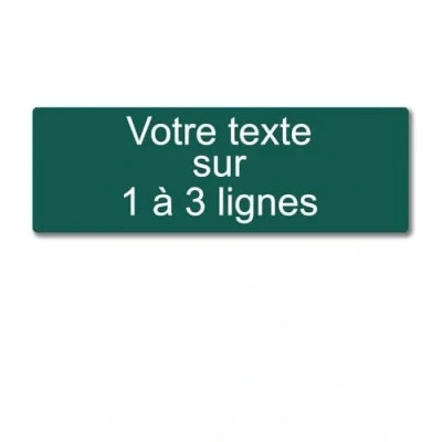 Image de Plaque gravée personnalisée 1 à 3 lignes 20x6.5cm autocollante Vert Foncé