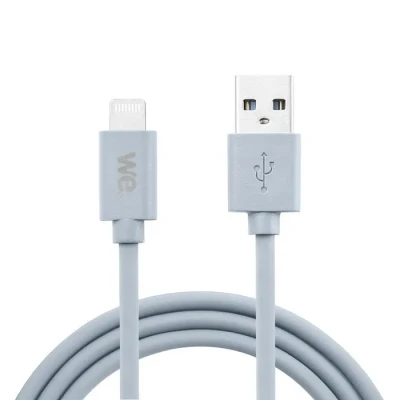 Image de WE Câble USB vers Lightning en Silicone, 2 Mètres, Certifié MFi, Charge et Synchronisation des Données Bleu Neuf
