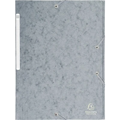 Image de Exacompta Réf. 17110H 1 chemise à élastiques pochette 3 rabats Maxi capacity en carte lustrée dimensions 24 x 32 cm pour documents au format A4 couleur gris