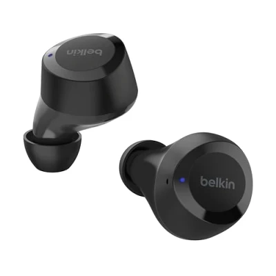 Image de Belkin Écouteurs True Wireless SoundForm Bolt (sans fil, jusqu&#039;à 28h d&#039;autonomie de batterie, mode mono, certification IPX4, Bluetooth, micro, pour iPhone, Galaxy, etc.)