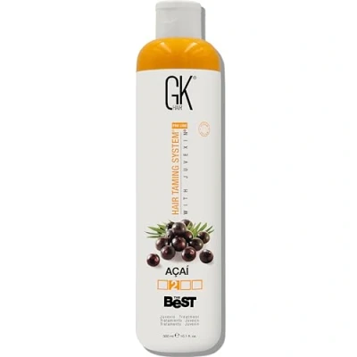Image de GK Hair Global Keratin The Best ACAI (33.8 Fl Oz/ 1000 ml) Vegan Smoothing Treatment Professional Brazilian Complex Blowout Straightening For Silky Smooth &amp; Frizz Free