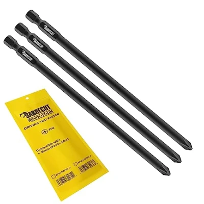 Image de SabreCut AFSC155PH2_3 155 mm PH2 Tournevis pour cloisons sèches assemblé à alimentation automatique Embout de pistolet Phillips une extrémité No.2 robuste Compatible avec Makita DFR551 XRF03