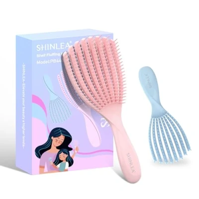 Image de Brosse Cheveux SHINLEA Bouclés élimine les Nœuds, a pour Femmes, Hommes, Enfants Mini Demelante à Utiliser sur Mouillés et Secs