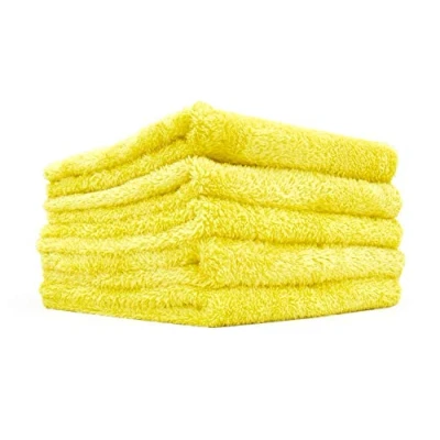 Image de The Rag Company Eagle Edgeless 350 (Lot de 5) Serviettes coréennes Professionnelles en Microfibre 70/30 mélangées Super pelucheuses, g/m², 40,6 x cm, Jaune
