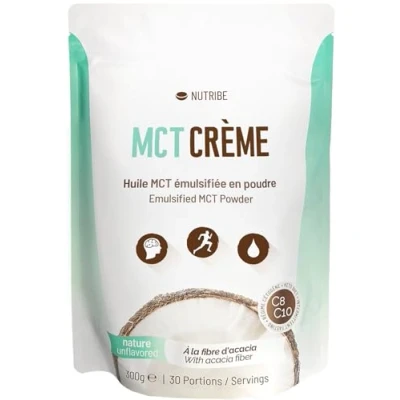 Image de Nutribe Poudre MCT C8 C10 Nature (sans lait) Énergie cétogène au quotidien, keto, paléo, jeûne intermittent