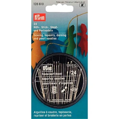 Image de Prym 128610 Aiguilles à Coudre, Broder, repriser et Broderie en Perle dans Une boîte compacte, 24