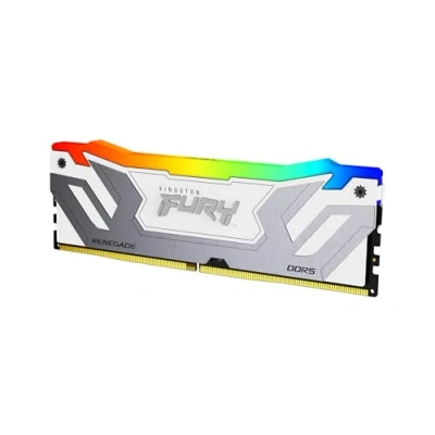Image de Kingston Fury Renegade Blanc RGB XMP 24GB 8400MT/s DDR5 CL40 CUDIMM Mémoire pour PC de Gamer KF584CU40RWA 24