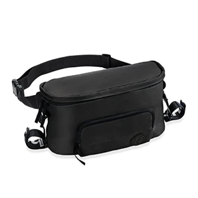 Image de hauck Pochette Rangement 2en1 Organisateur Poussette et Grand Sac Banane pour Femmes Hommes, Fixation Facile, Longue Ceinture Réglable, Noir