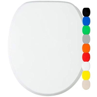 Image de Sanilo Abattant WC, Grande sélection de lunettes toilette en unis, Finition haute qualité, Charnières robustes, Fixation facile (Blanc)