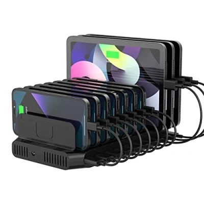 Image de Unitek 60W Station Chargement Multi USB, 10 Ports Multiple Charge USB avec QC 3.0 Recharge appareils en Même Temps, Compatible téléphone Portable, Tablette
