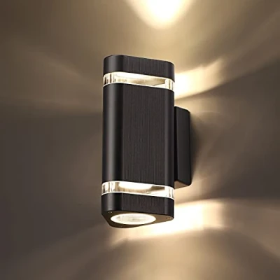 Image de CELAVY LED Applique Murale Exterieur, IP65 Etanche Luminaire Lampe Extérieur, Moderne Éclairage Mural 3000K Aluminium pour Jardin Garage Terrasse Patio Entrée, Lumiere Eclairage Exterieure, Noir