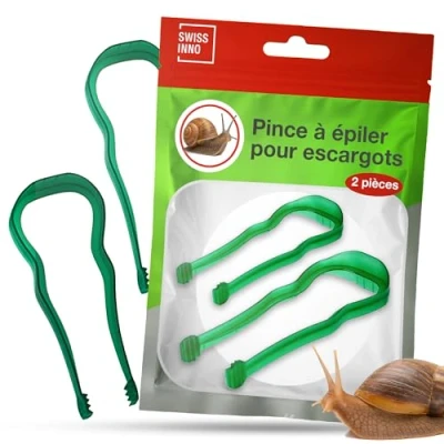 Image de SWISSINNO Pinces à Limaces, pour ramasser et enlever les limaces facilement sans cruauté. Lot de 2