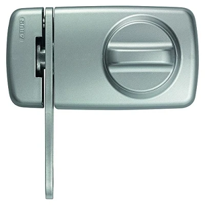 Image de ABUS Serrure supplémentaire de porte 7030 avec étrier verrouillage et bouton rotatif, verrouillable l&#039;extérieur, sécurité pour portes d&#039;entrée, argent, 53275