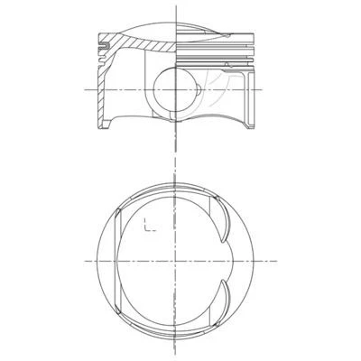Image de MAHLE ORIGINAL 028 PI 00132 010 Piston 82,51 avec porte segment, sans canal de refroidissement AUDI: TT Coupe, A3 Sportback, A4 B8 Avant
