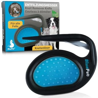Image de BluePet 1 peigne démêlant pour chien et couteau chat, enlèvement des nœuds de la fourrure feutrée, démêlage animaux à poils longs, boutons, en