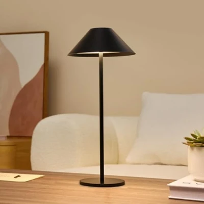 Image de Lalavon Lampe de Table Sans Fil Rechargeable, 3 Modes Couleur Dimmable Bureau, 4000mAh Batterie à Poser Tactile, Étanche IP54 Portable pour Chevet, Extérieur Terrasse