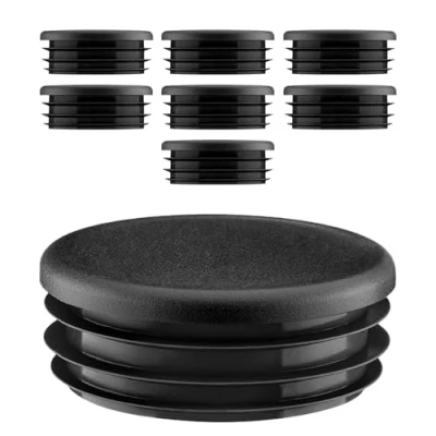 Image de EMFA Bouchons à lamelles Ronds 45 mm Noir 8 pièces de Tube Capuchon d&#039;extrémité 4,5 cm