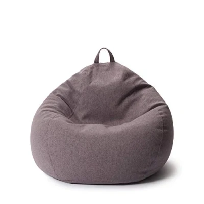 Image de Lumaland Pouf Poire Comfort Line 80 x 90 50 cm Fauteil Intérieur (185 L) Housse Lavable Remplissage de Billes PSE Coussin Sol Gaming Beanbag Adulte Enfant [Gris Clair]