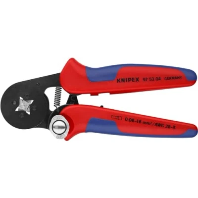 Image de KNIPEX pince à sertir auto ajustable pour embouts de câble, 0,08 16 mm², compression carrée, outil sertissage, sertir, 97 53 04
