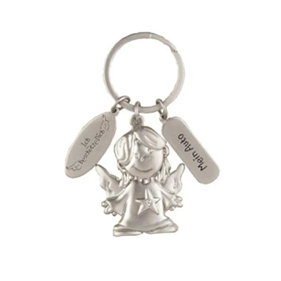 Image de Depesche 7518 001 porte clés ange gardien en métal bonheur, avec et message d&#039;amour pour offrir à un membre de la famille, ami ou des connaissances Bleu Taille unique