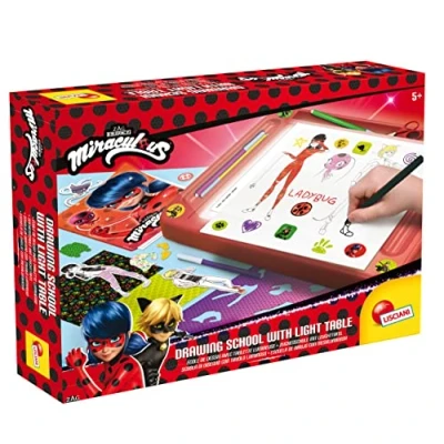 Image de LISCIANI MIRACULOUS Kit de Dessins avec Tablette Lumineuse Lady Bug Loisirs Créatifs pour Enfants dès 5 ans Papier Calque +Modèles + Pochoirs Feutres Stickers Dessiner inclus