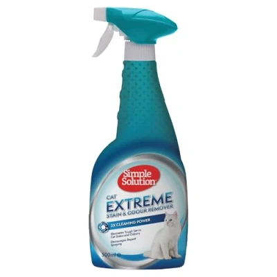 Image de Simple Solution Éliminateur de taches et d&#039;odeurs Extreme Cat nettoyant enzymatique avec 3 fois plus pouvoir pro bactérien 500 ml