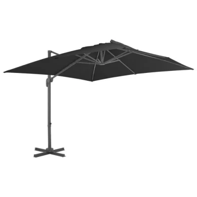 Image de Parasol déporté VIDAXL Noir Mât en aluminium Rotation 360 Protection UV