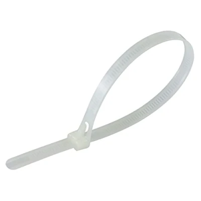 Image de Gocableties Lot de 100 attaches câble réutilisables 150 mm x 7,6 mm, très résistantes, blanc/naturel, en nylon solide 15,2 cm