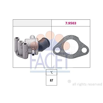 Image de FACET 7.8107 Thermostat d&#039;eau 87C Made in Italy OE Equivalent FIAT: Uno 3/5 portes