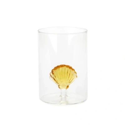 Image de Balvi Verre Atlantis Shell Couleur Jaune Fabriqué à la Main en Borosilicate 300 ML