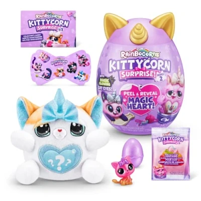 Image de Rainbocorns Kittycorn Surprise Series 7, Chat Exotique Peluche à Collectionner 10 Surprises déballer, peler et révéler Le cœur, Autocollants, partir de 3 Ans (Chat Exotique)