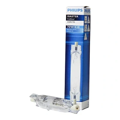 Image de Double Extrémité Rx7s 70 W halogénures métalliques Lampe de lumière blanc chaud 3000 K longue durée vie Philips MASTERColour CDM TD 197825 W/830