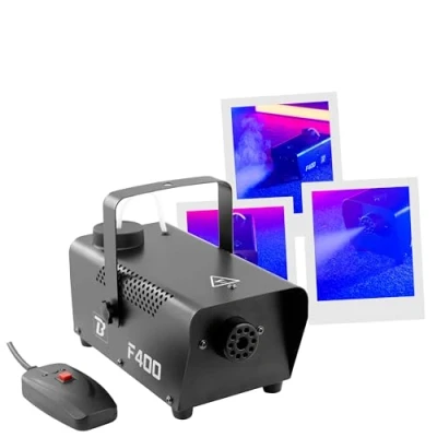 Image de BOOMTONEDJ Machine à fumée F400 noir (400w, télécommande filaire), idéale pour DJ mobile et soirées privées , facile utiliser, débit impressionnant.
