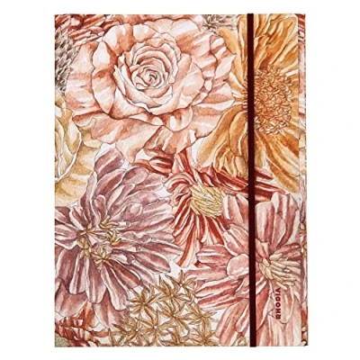 Image de RHODIA 120026C Chemise à élastique Bouquet fleuri 24 x 32 cm 3 rabats Carte pelliculée soft touch Intérieur imprimé Amaranthe Collecion Orange botanique