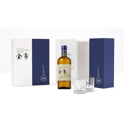 Image de NIKKA Yoichi, Whisky Japonais, Single Malt Coffret cadeau 2 verres Riedel Notes de Fruits &amp; Agrumes Origine : Japon/Hokkaido 45% Alcool 70 cl