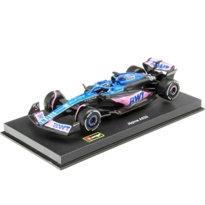 Image de BBURAGO Formule 1 Alpine 2023 de Charles Ocon avec Casque Reproduction véhicule à 1/43 Collection Racing Jouet pour Enfant Collectionner partir 3 Ans 38073O
