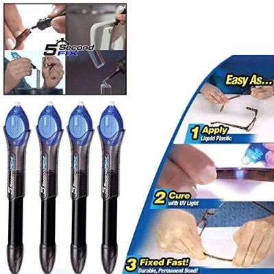 Image de Lefeng Lot de 4 x 5 Second Fix/Remplir/Seal/réparation lumière UV Colle Liquid plastic soudure Outil Stylo