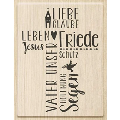 Image de Knorr Prandell 211801112 Tampon en bois pour communion et confirmation Motif Père notre 6,3 x 8,5 cm