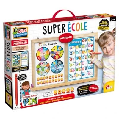 Image de Lisciani Montessori Pen : Super École Tableau Magnétique pour Enfants dès 3 Ans Format Maxi Stylo Ergonomique Apprentissage ludique Encourage l&#039;exploration Fabriqué en Italie