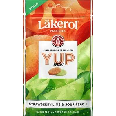 Image de Cloetta Lakerol YUP Mix Strawberry Lime &amp; Sour Peach pastilles 20 Packs of 30g
