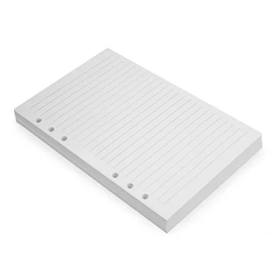 Image de Inserts De Planificateur Classeur A5 À 6 Anneaux 21 X 14,2 cm Recharges Feuilles Mobiles 120 GSM Lignées Couleur Crème Épaisse Compatibles Avec Filofax, Trous, 200 Pages