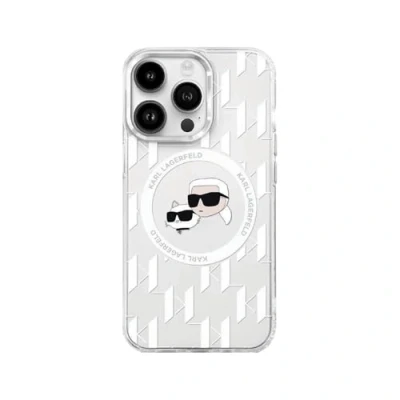 Image de Étui Karl Lagerfeld pour iPhone 16 Pro 6.3 transparent étui rigide IML Monogram Karl&amp;Choupette Head MagSafe Neuf