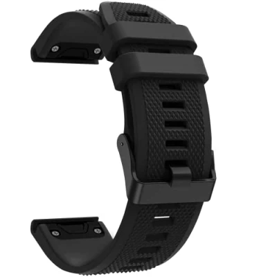 Image de PHONILLICO Bracelet pour Garmin Fenix 7 / 6 5 Instinct 2 Descent G1 D2 Delta/Approach S60/S62 Epix Forerunner 745/935/945 Marq/Quatix 6/5 Silicone Noir 22mm QuickFit