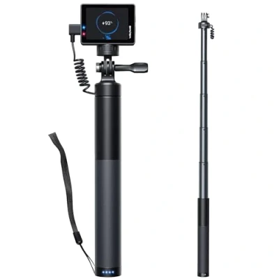 Image de WOLFANG La Perche à Selfie pour caméra d&#039;action Charge Votre avec 2600 mAh (24 60 cm) Noir GB2200