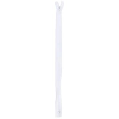 Image de Trimz Lot de 10 Fermetures éclair unidirectionnelles 40 cm avec Dents 4 mm Blanc, Polyester,