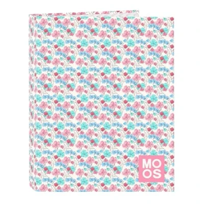 Image de Moos Flores Classeur avec feuilles 4 anneaux, idéal pour enfants de différents âges, confortable et polyvalent, qualité résistance, 26,5 x 33 cm, multicolore