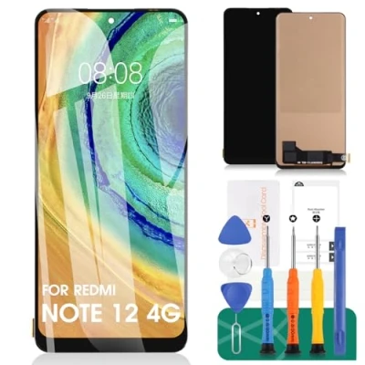 Image de TFT Pour Xiaomi Redmi Note 12 4G Écran LCD Remplacement 23021RAAEG 23021RAA2Y Tactile Digitizer Kits de Réparation (Noir, Sans Cadre)
