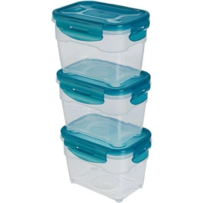 Image de Amazon Basics Lot de 3 boîtes conservation hermétiques, x 1 litre, Transparent