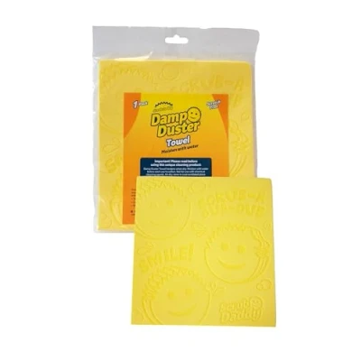 Image de Scrub Daddy Damp Duster Towel Eponge Magique de Nettoyage Attrape Poussiere Carrée, Plumeau Lavable Depoussierant Lingette Humide Antistatique, Piège la Poussière, se Rince Facilement