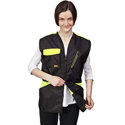 Image de Dingo Gilet pour Les Entraîneurs de Sports, d&#039;Agilité, d&#039;Obéissance, Imperméable, Nombreuses Poches, Fermeture à Glissière Deux Voies, Cordon Serrage la Taille, Vert Citron, Taille L 16409 2